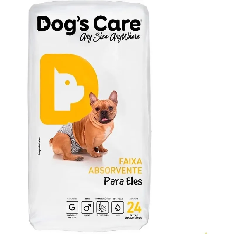 10x Fralda Descartável Higiênica Para Cães Macho Dogs Care G