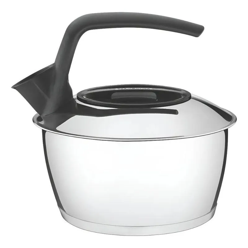 Chaleira Em Aço Inox Com Fundo Triplo Cabo Preto 1,5 L Tramo