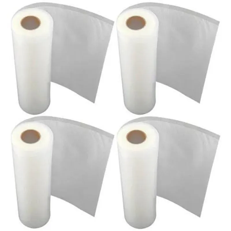 4 Rolo Saco Embalagem Vácuo Ranhura Seladora 25cm X 5 Metros