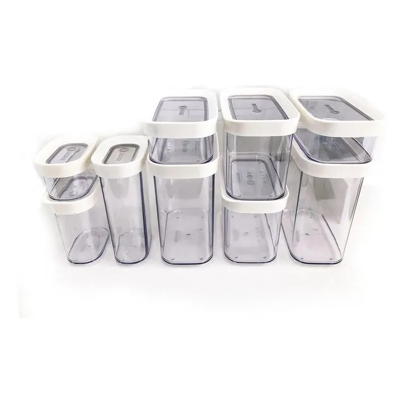 Kit 09 Potes Herméticos Para M Potes Herméticos Branco