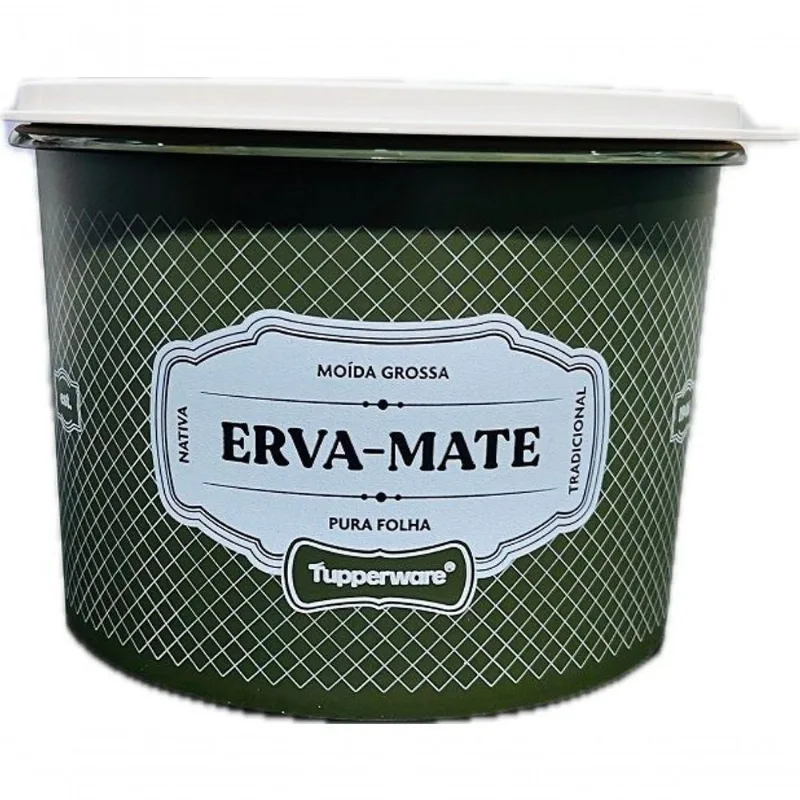 Tupperware Caixa Erva Mate 2,4L para Mantimentos com Tampa Hermética Verde Livre de BPA Decorada