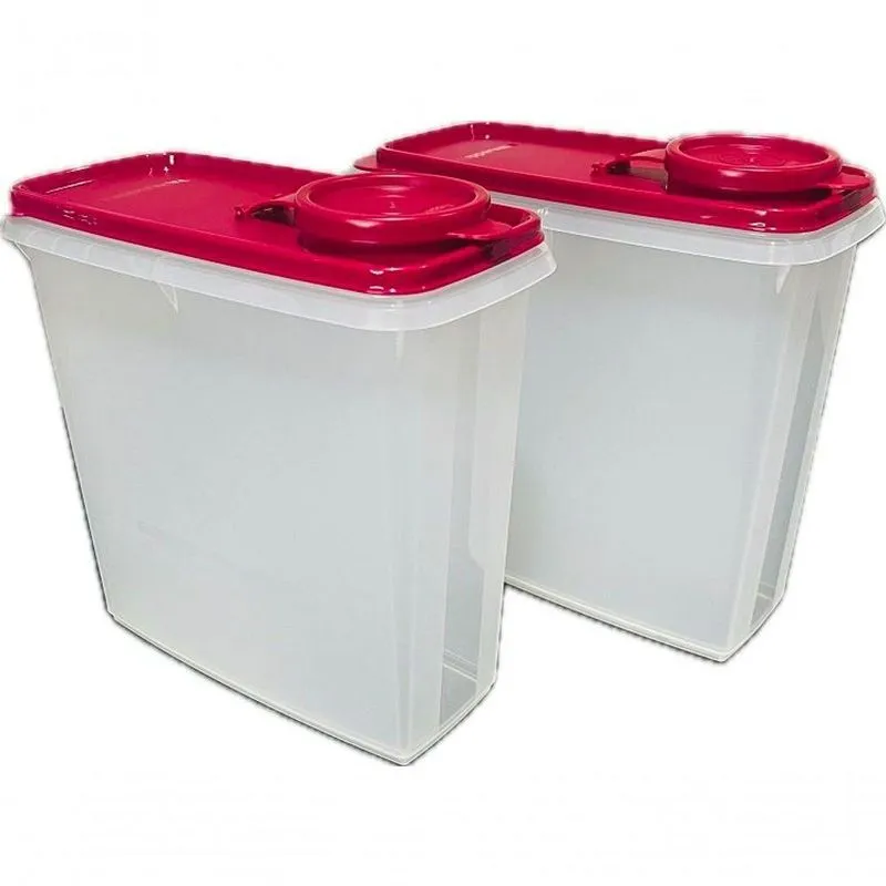 Kit 2 Porta Amaciantes Ou Cereais 2,8l Com Bico Dosador E Tampa Hermética Tupperware