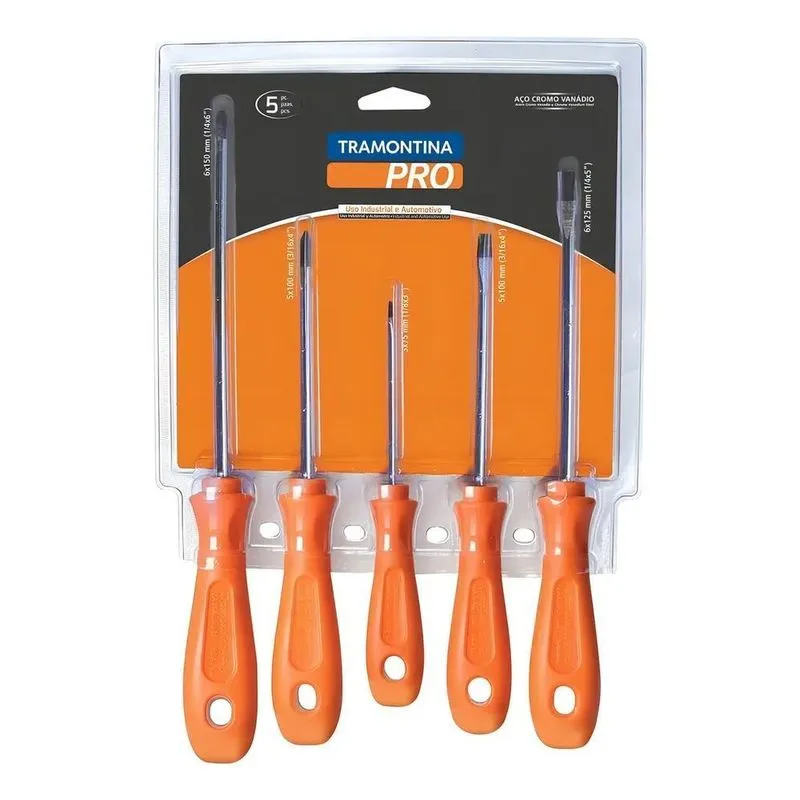 2x Jogo De Chave De Fenda/phillips 5 Pçs Tramontina Pro