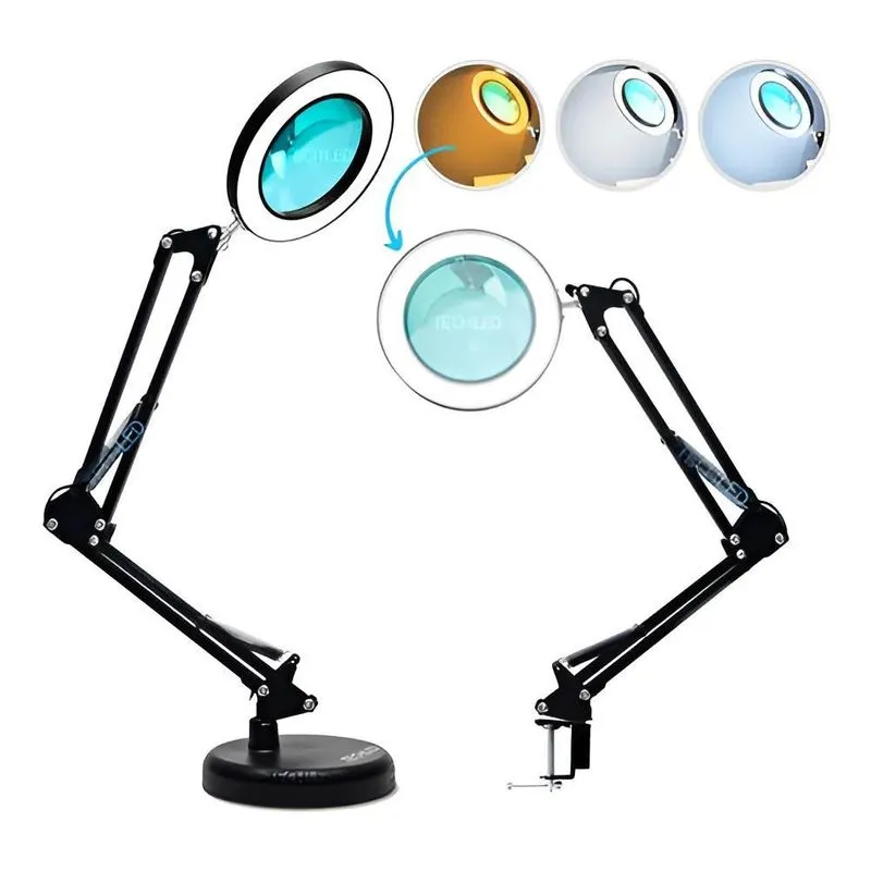 Luminaria De Mesa Led Ring Light Articulado Garra Aumento 5x