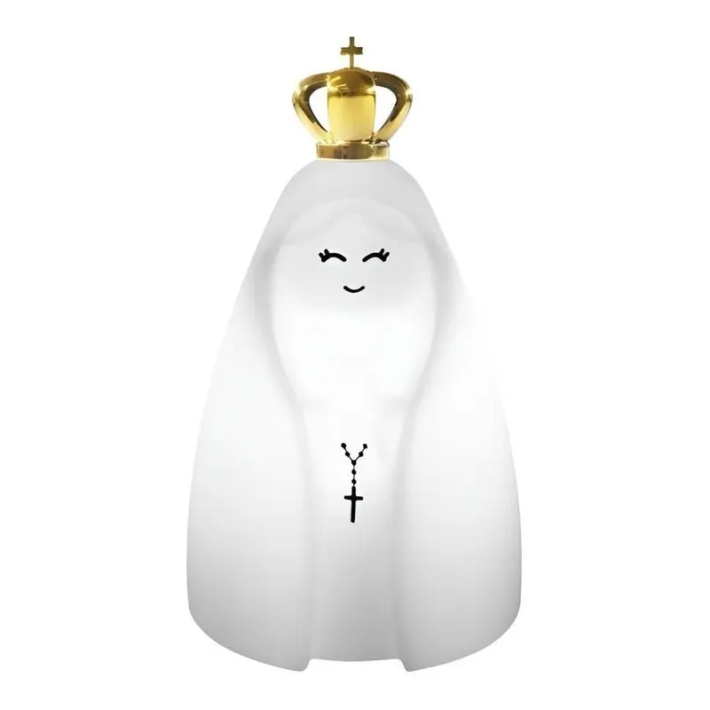 Luminária Abajur Nossa Senhora Aparecida Padroeira Coroa Com