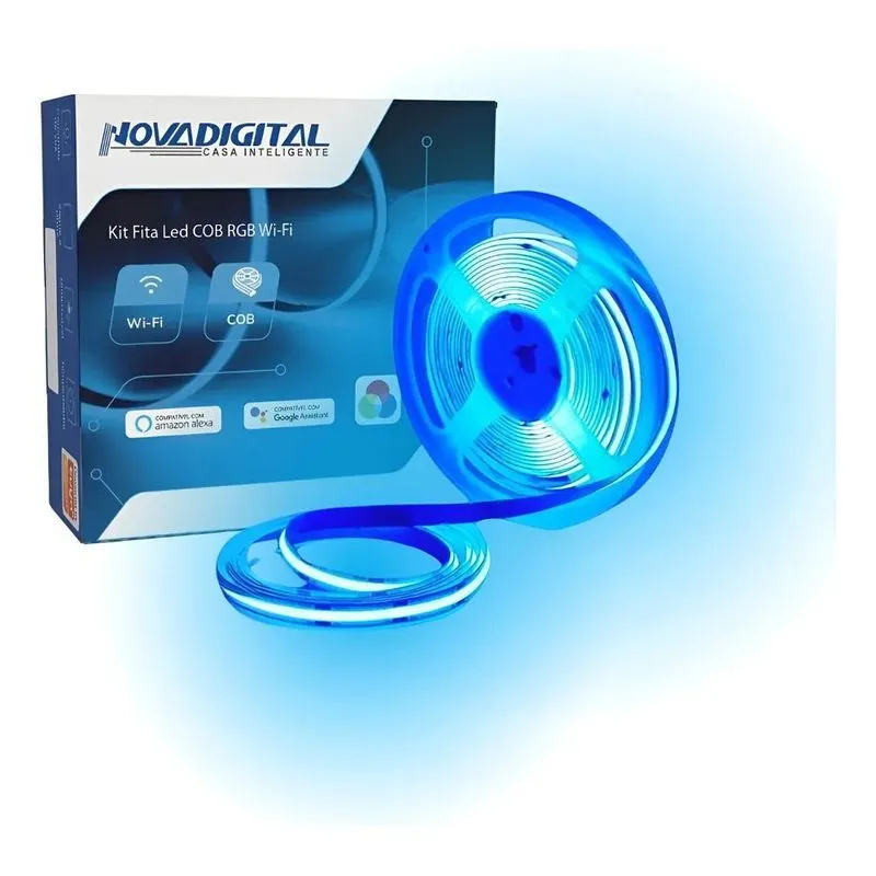 Fita Led Wifi Inteligente Novadigital 5m Cob Rgb Colorida Tu