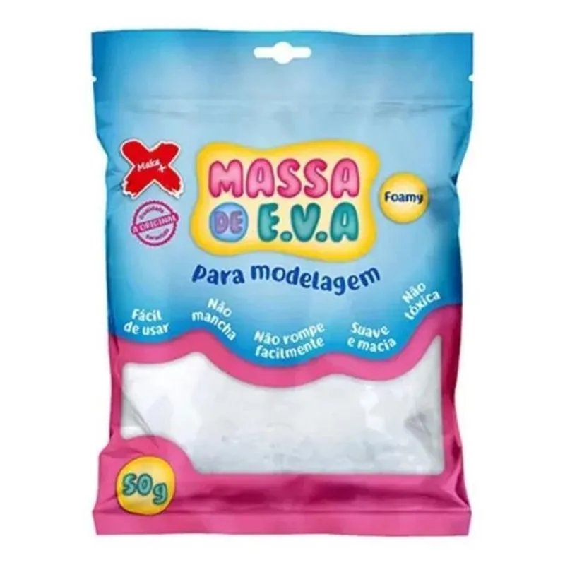 3x Massa De Eva Branco 50g - Make+ - Massa De Alta Qualidade