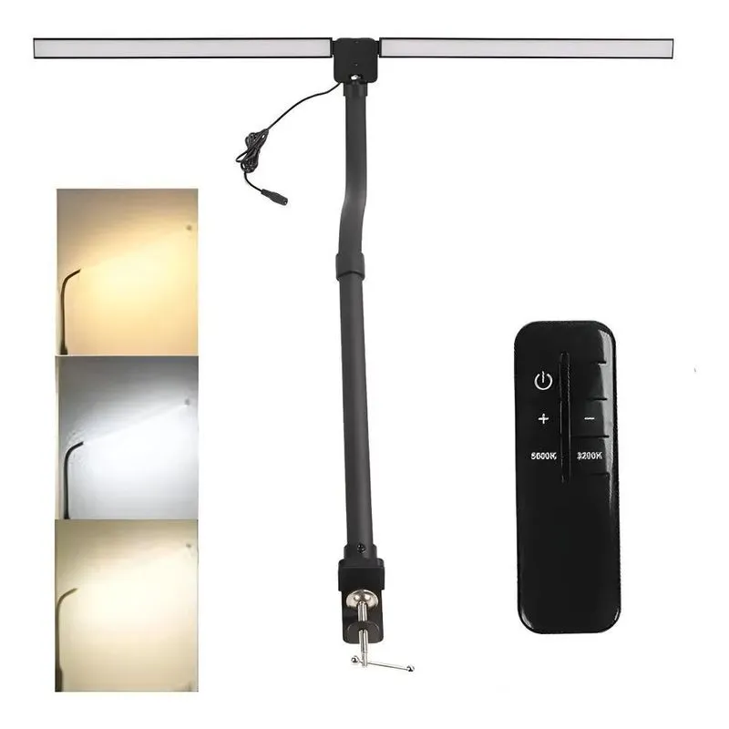 Luminária De Mesa Led De Cabeça Dupla Brilho Com Controle