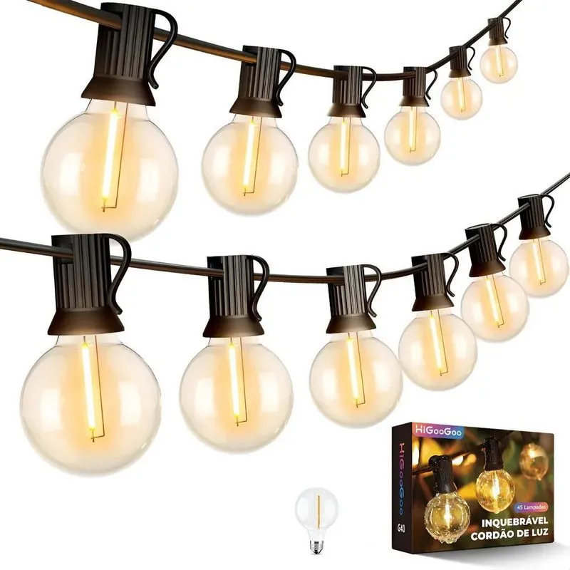 Higoogoo G40 Led Varal Luz De Corda 45 Lam 220v / 23.5 Metro