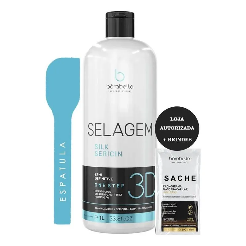 2x Selagem 3d Borabella 1l Creme Alisante Antifrizz