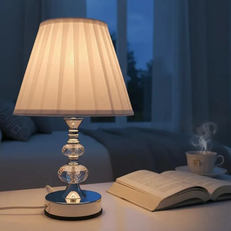Abajur Cristal 3 Toque Sensor Touch Luminaria Quarto Menina