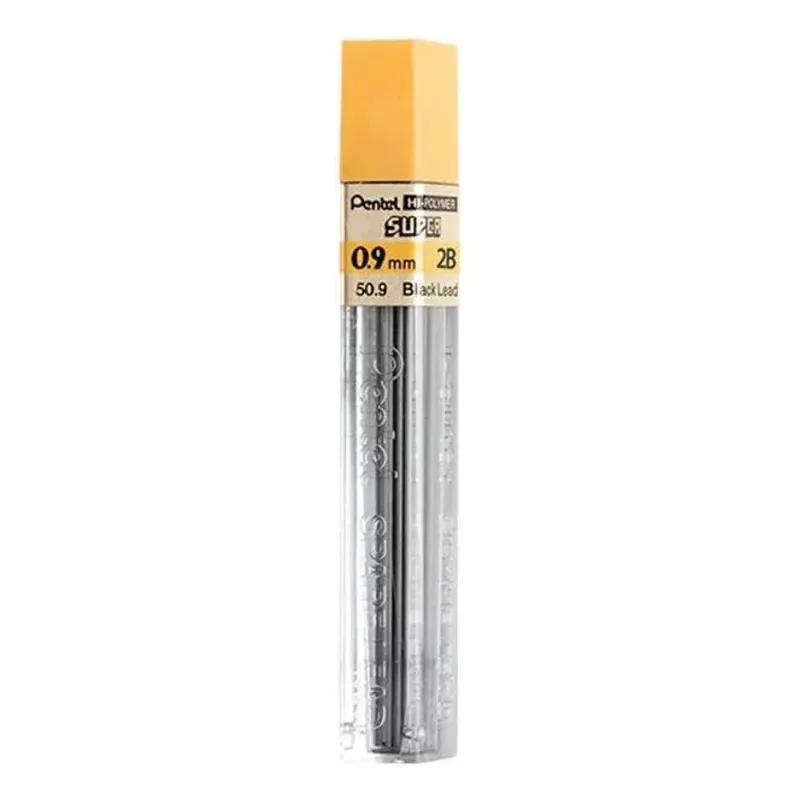 3x Grafite 0,9mm Pentel Hi-polymer 12minas 2b - Hb