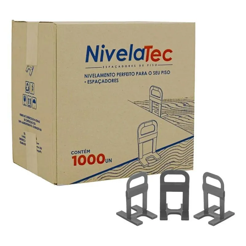 2x Kit 1000 Niveladores 1mm + 100 Cunhas Slim Clip Para Asse