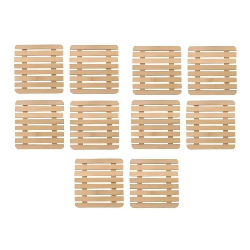 Yangzi Descansos De Panela De Bambu Quadrados 17cm 10 Unidad