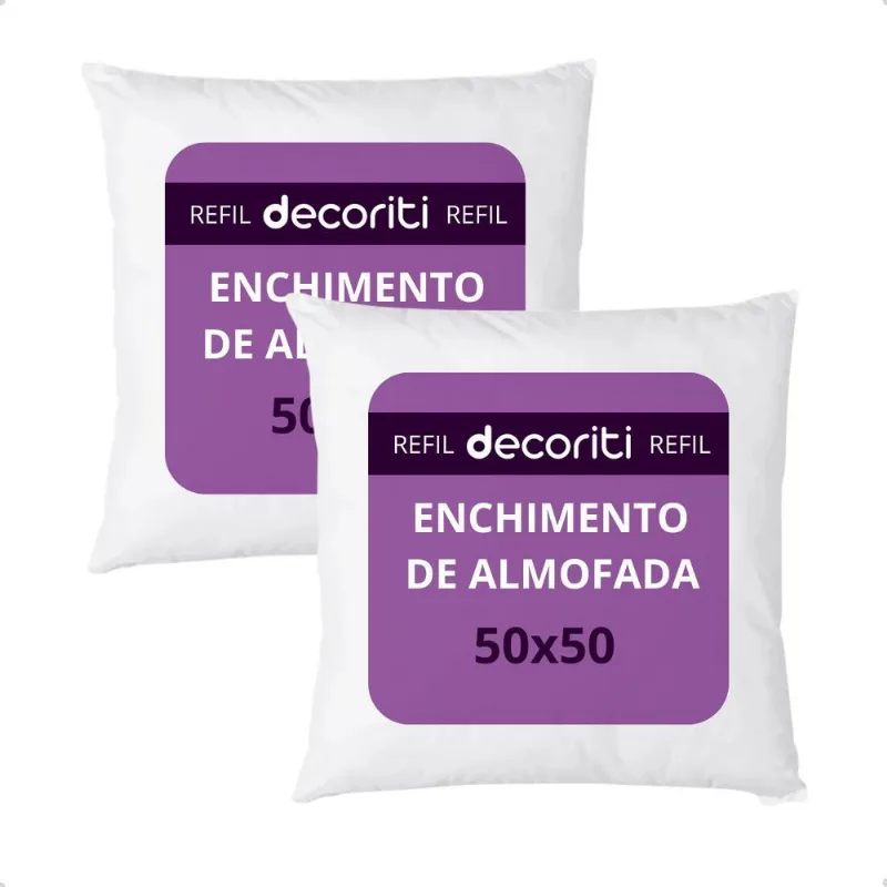 Kit 2 Enchimentos Almofada 50x50 - Fibra Siliconada