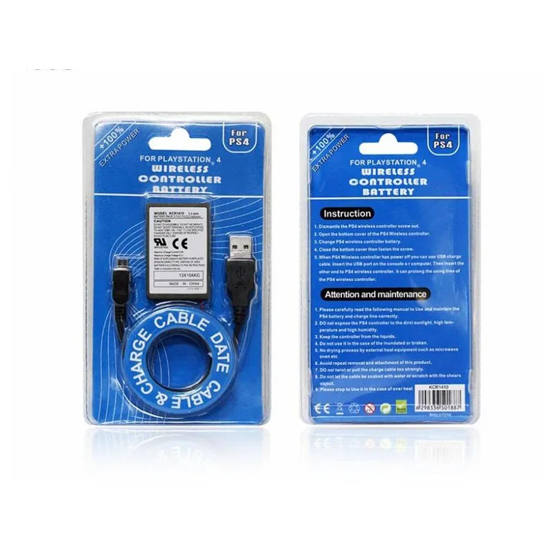 Bateria Para Controle Playstation 4 Ps4 2000mah + Cabo Usb