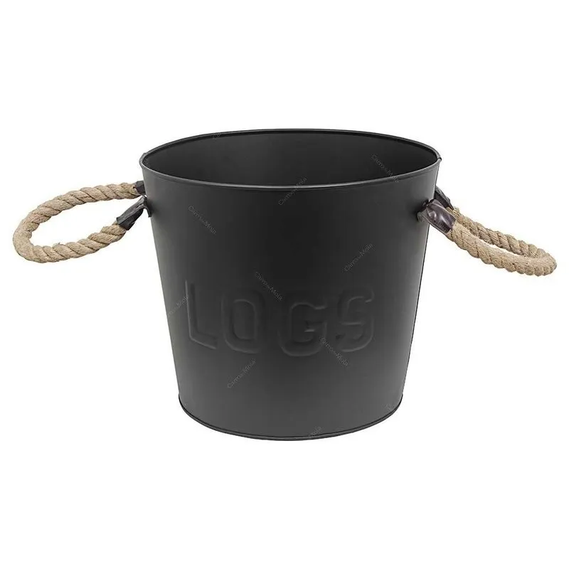 Balde Lenha Logs Metal Preto 35cm - Occa Moderna Balde Lenha Logs Metal Preto 35cm - Occa Moderna