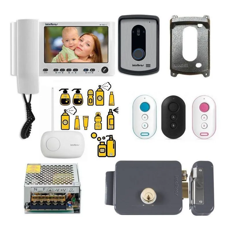 Kit Video Porteiro Residencial Completo Iv 7010 Hs Intelbras