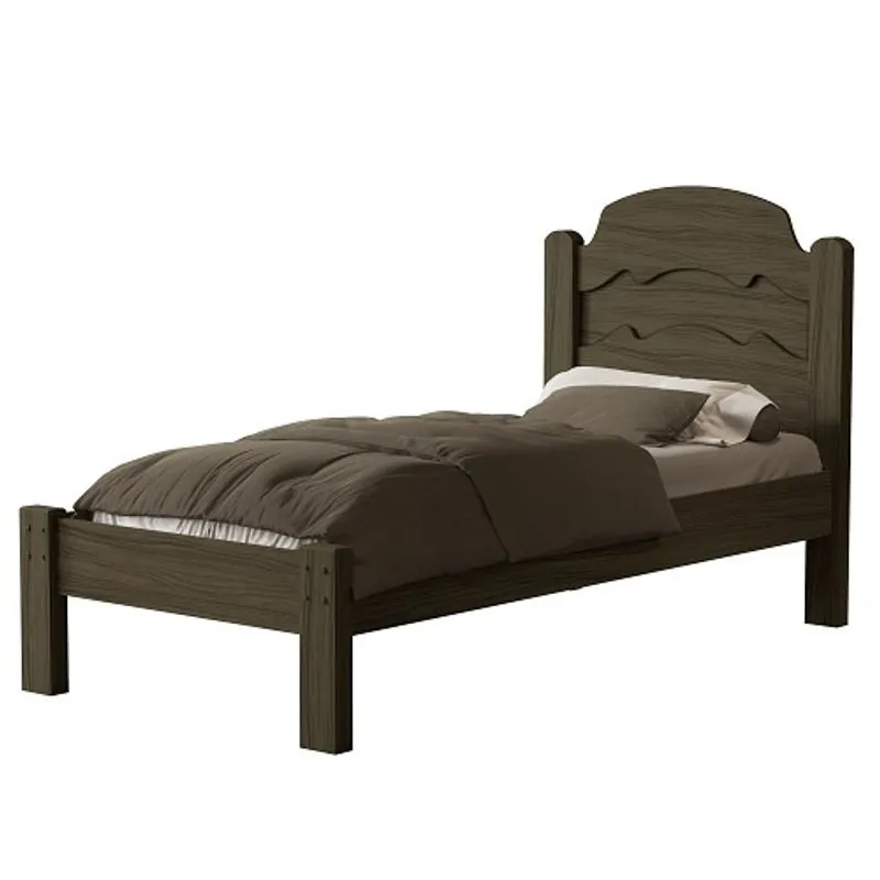 Cama Iris 0.9 Solteiro Castanho – vj Móveis