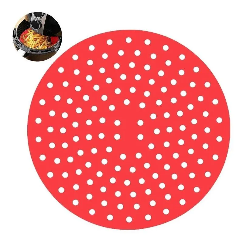 10x Tapete Silicone Airfryer Universal Redondo Fritadeira V