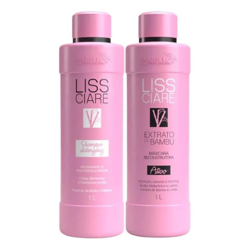 3x Kit Escova Progressiva Paiolla Extrato De Bambu Shampoo P