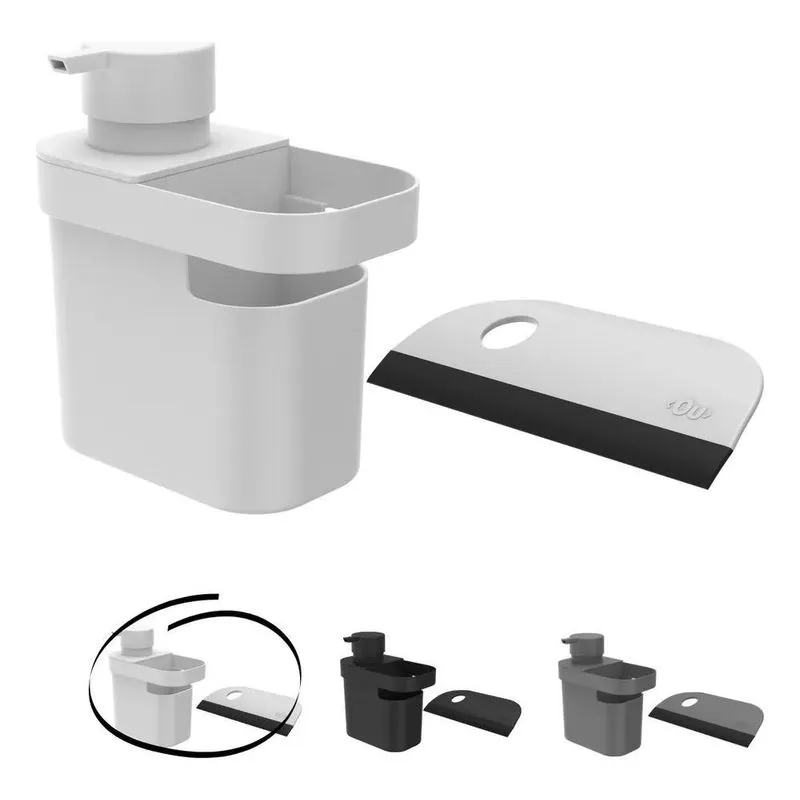 Kit Porta Detergente Esponja Organizador E Rodinho D Branco