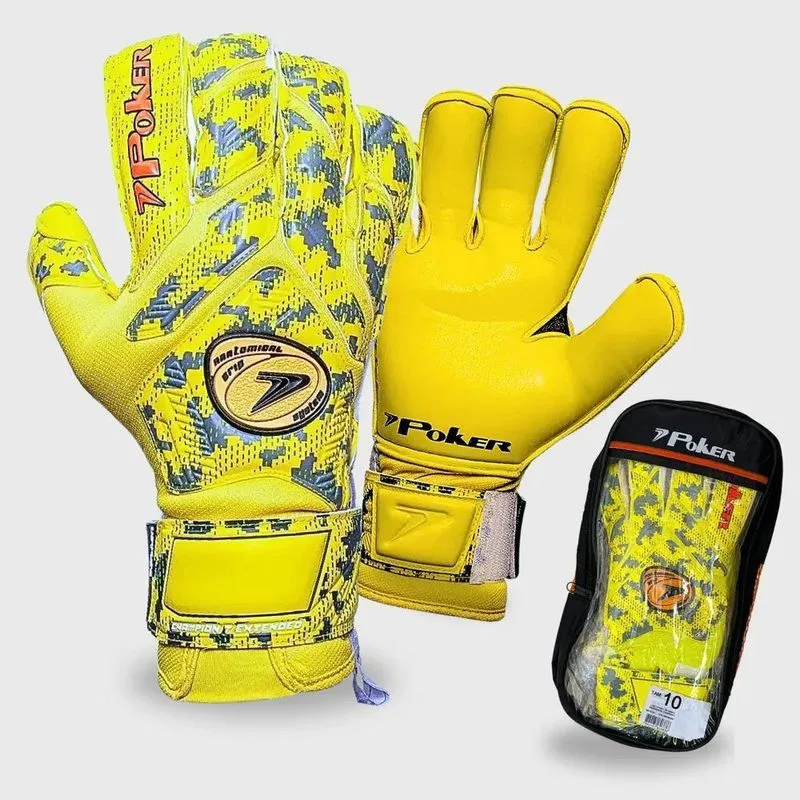 3x Luva Goleiro Poker Champion 7 Extended Profissional