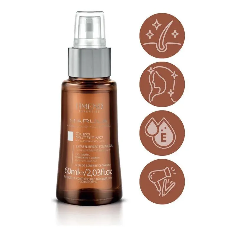 2x Óleo Amend Nutritivo Marula Fabulous Nutrition 60ml
