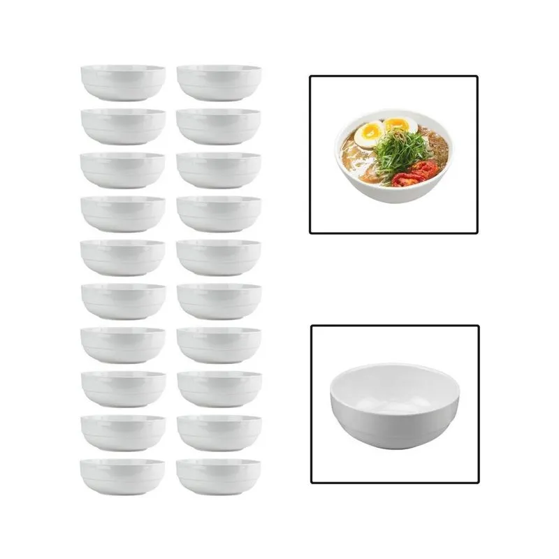 Kit 20 Tigelas Bowl 700Ml Melamina Cumbuca Caldo Sopa Salada