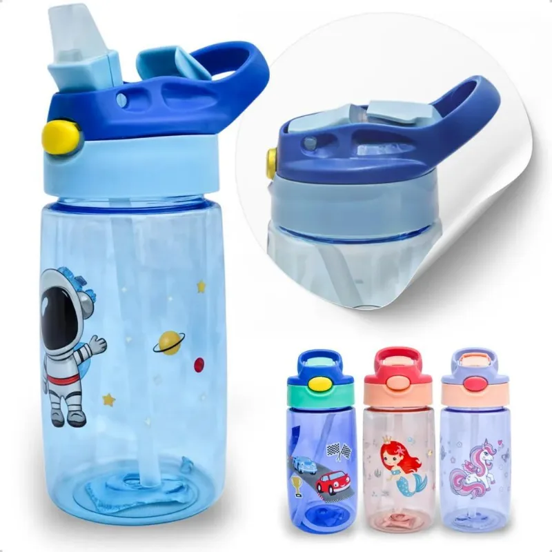 10x Garrafa Squeeze Garrafinha Agua Autospout Infantil