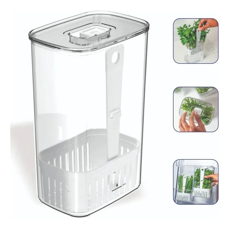 Organizador De Temperos Para Geladeira Cozinha 2,3 L - Branc