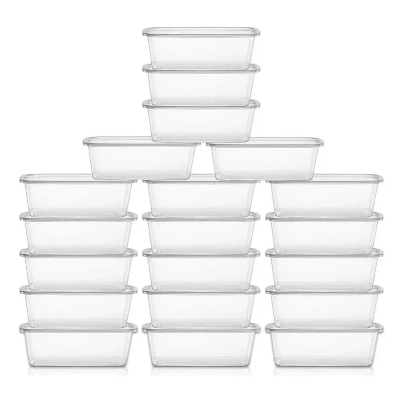 20 Potes 500ml Marmita Fitness Reutilizável Para Microondas