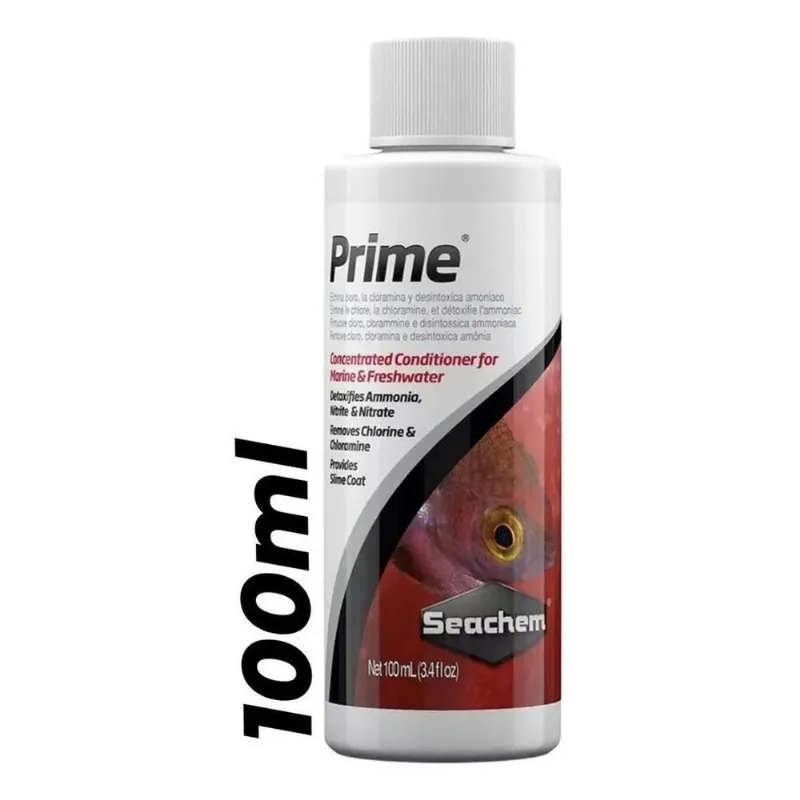 2x Seachem Prime 100ml Condicionador Remove Cloro Amônia Top