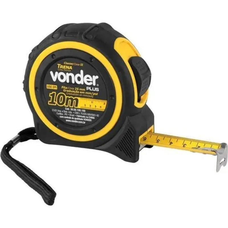 3x Trena Curta De Aço 10 M X 25 Mm Vonder
