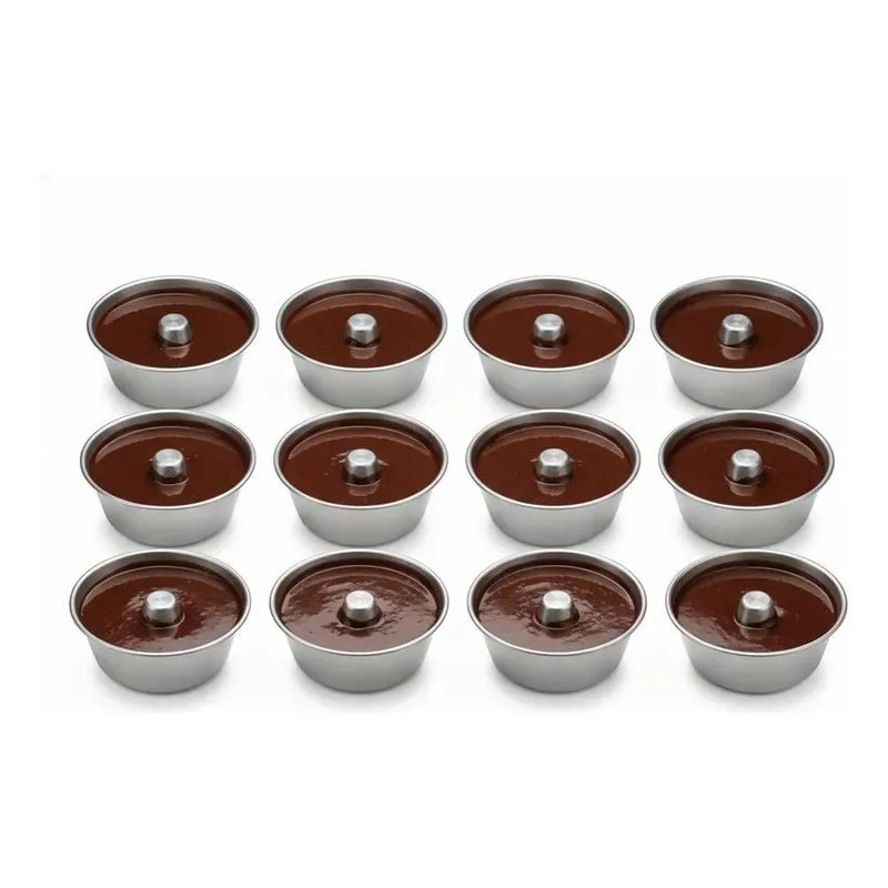 Kit 12 Mini Formas Pudim Bolo Vulcão 220ml Alumínio