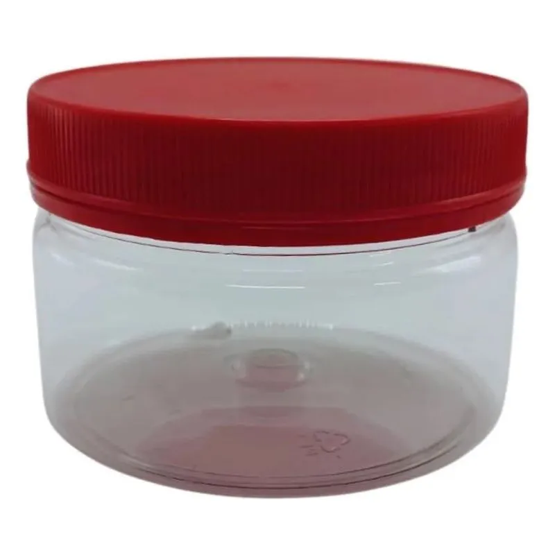 10 Potes Pet Cristal 250g/ml Tampa Lacre - Bolacha Vermelho