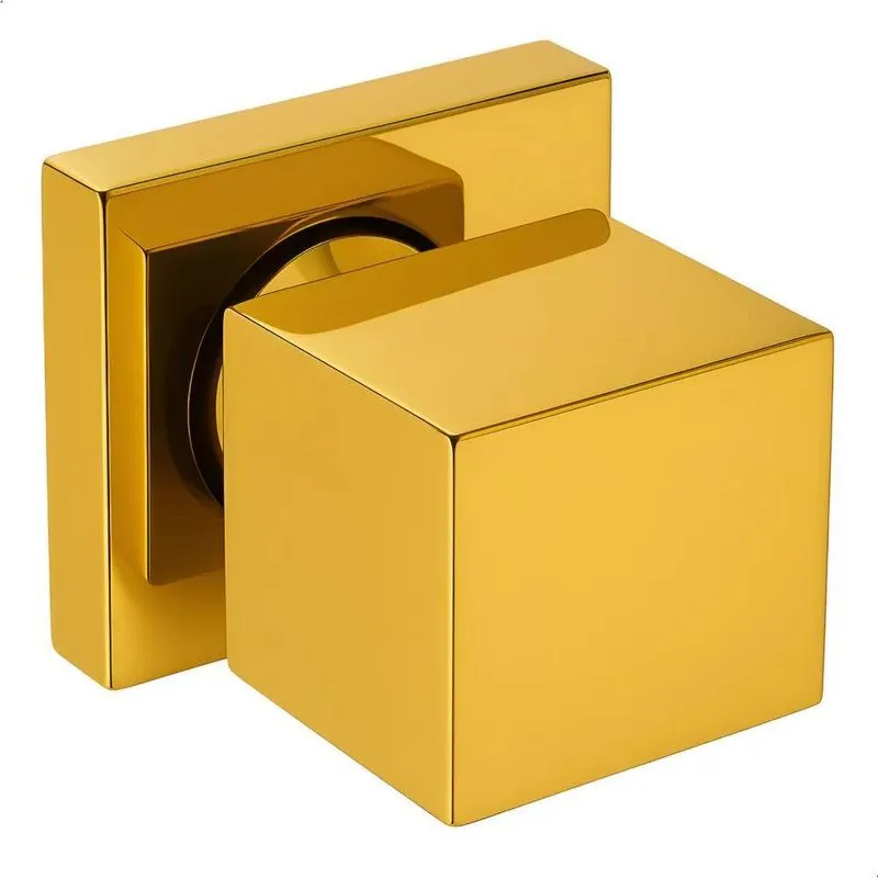 Acabamento Registro Quadrado Dourado Gold 100% Metal Padrão