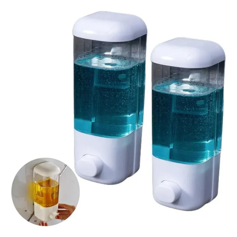 2 Suporte Sabonete Líquido Saboneteira Álcool Gel De Parede