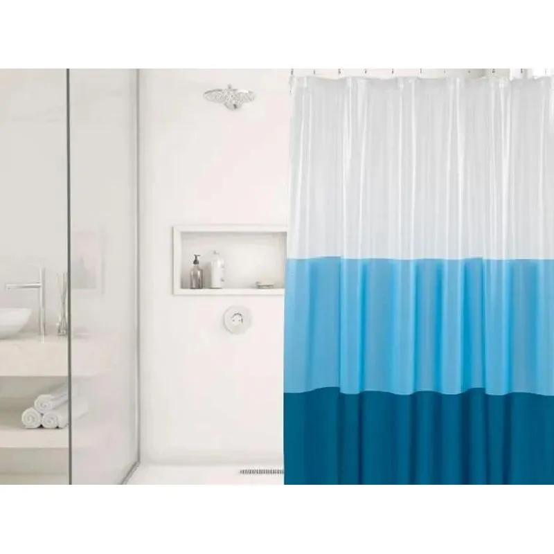 Cortina Box Grossa Antimofo Pvc 1,98 Linhas Azul