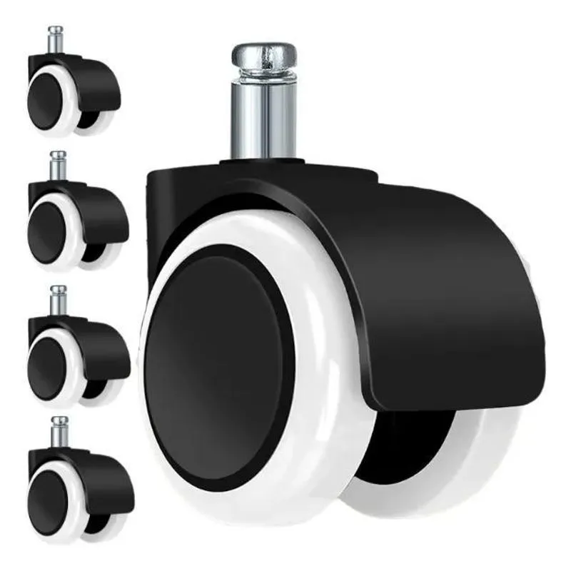 2x Rodizios Rodas Para Cadeira Kit Com 5 De Silicone Pu