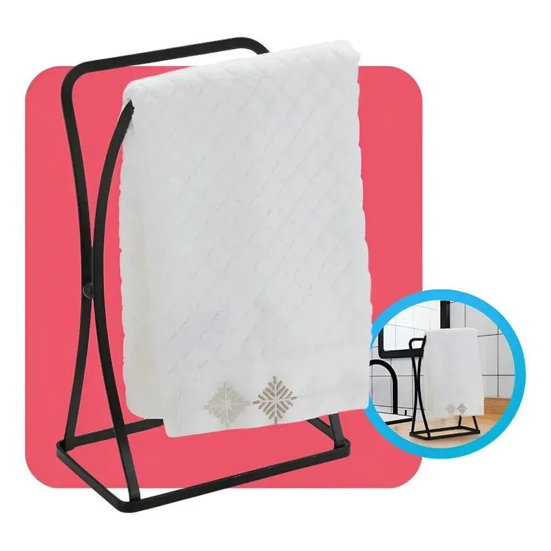 Suporte Porta Toalha Duplo Bancada Pia Banheiro Lavabo Toalh