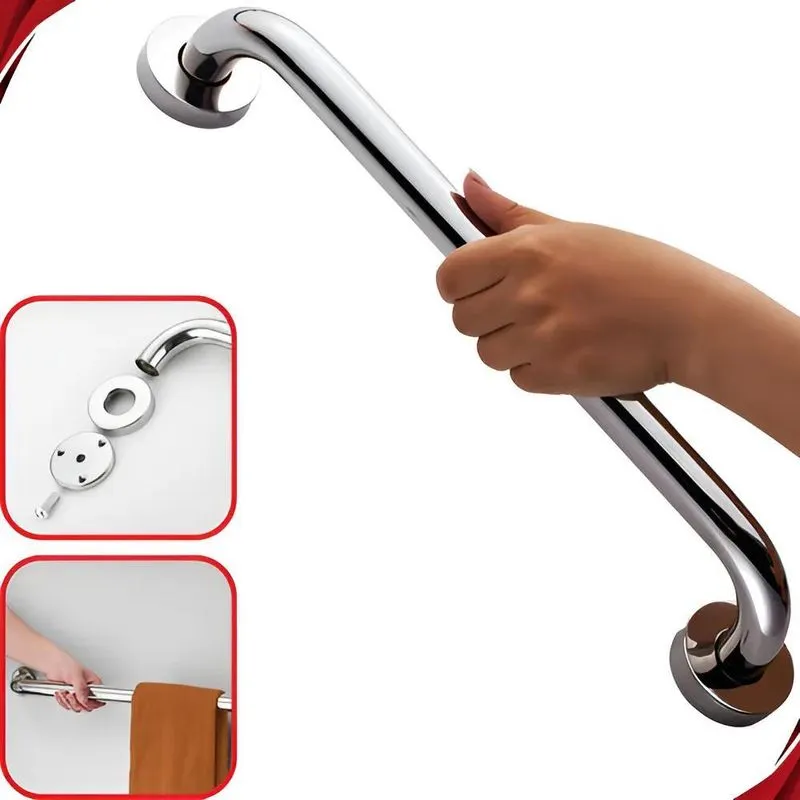 Alça Barras De Apoio 30 Cm Idoso E Deficiente Aço Inox Cor P