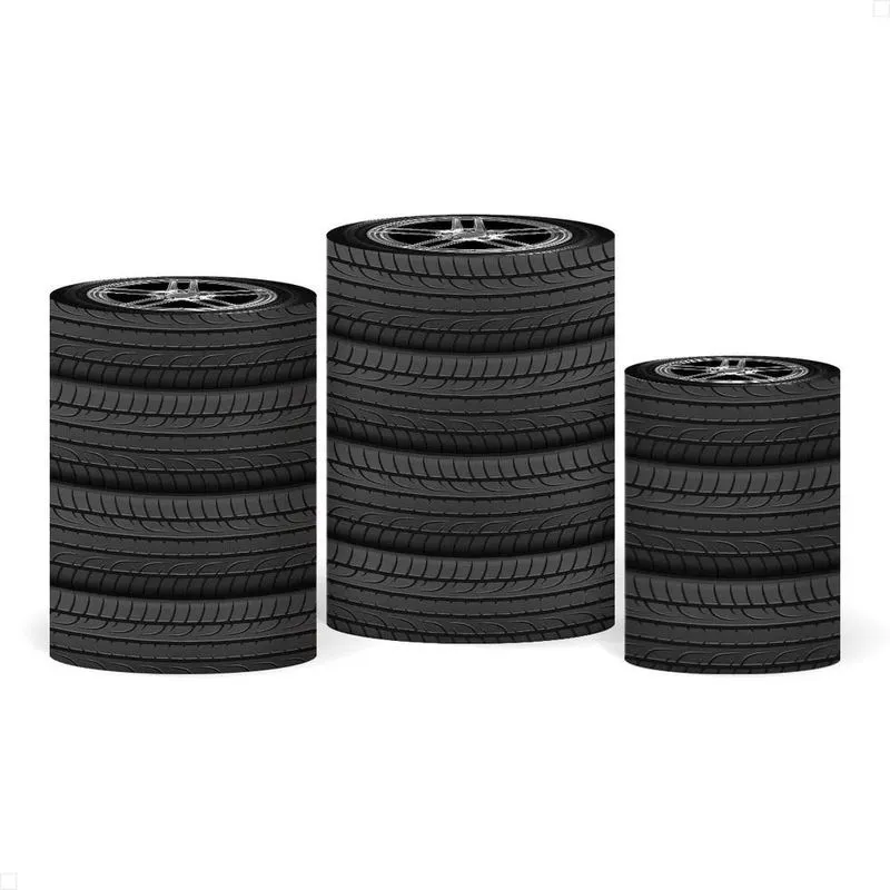2x Trio Capas Cilindros Sublimado Pneus Veste Fácil C/elásti