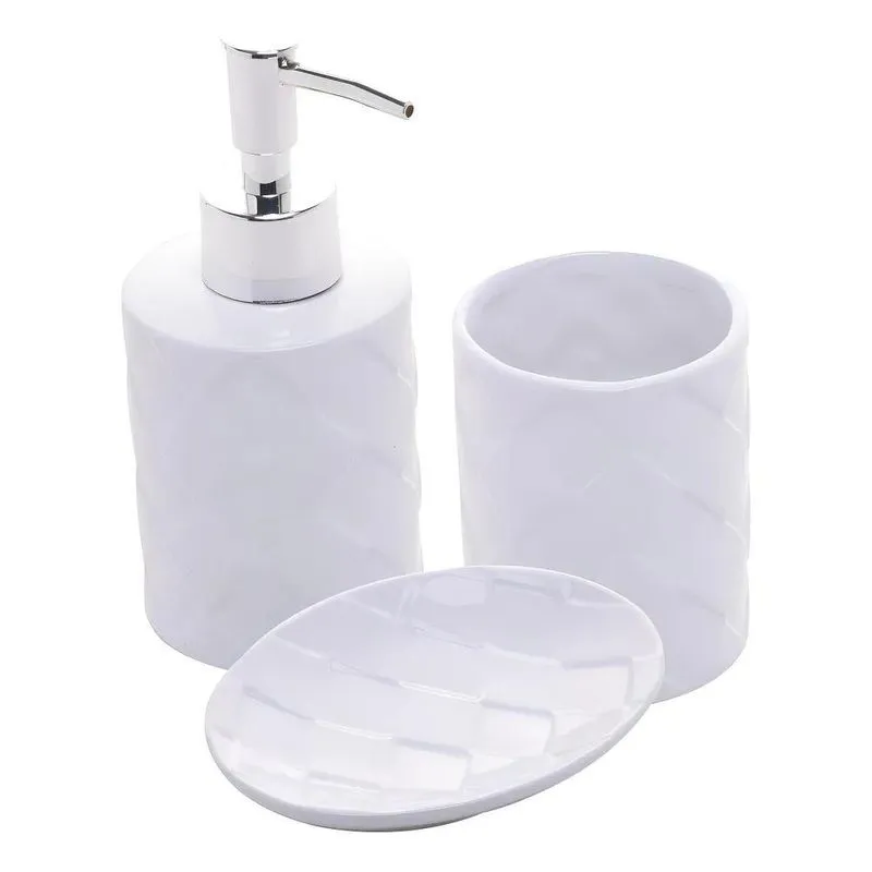 3 Peças Para Banheiro Lyor Toulon De Ceramica Branco
