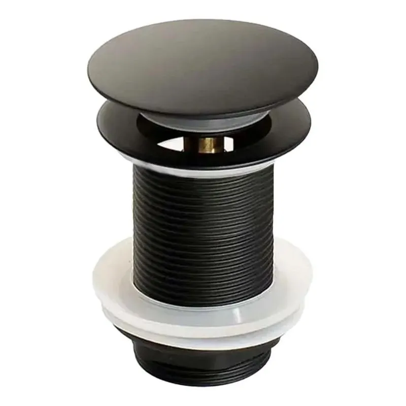 Válvula Click Luxo Inox 304 Preta Cuba Banheiro 7/8 - Preto