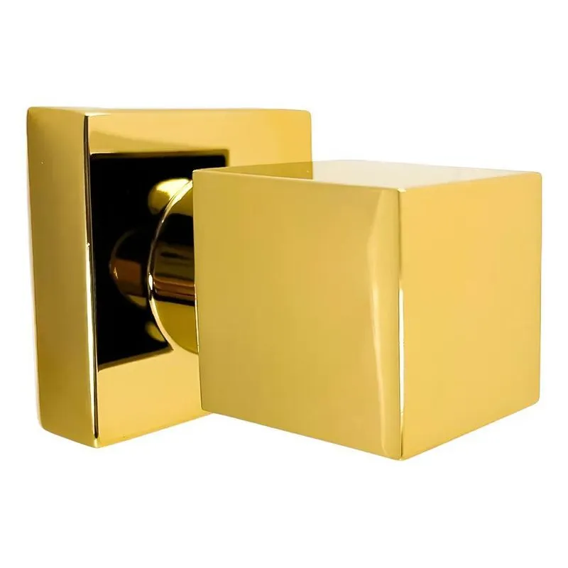 Acabamento P/Registro Quadrado Em Metal Dourado Brilhante
