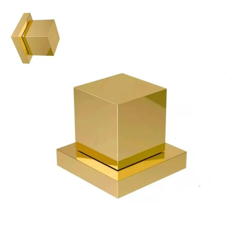 10x Acabamento De Registro Quadrado Dourado De Metal Padrão