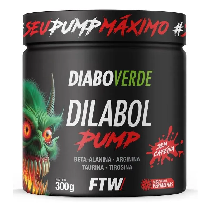 5x Dilabol Pump Pré Treino Pote 300g Sabor Frutas Vermelhas