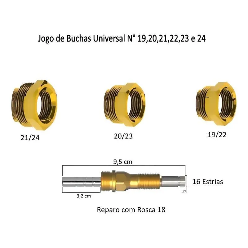 Kit Reparo Salva Registro Pressão Chuveiro Universal Metal A