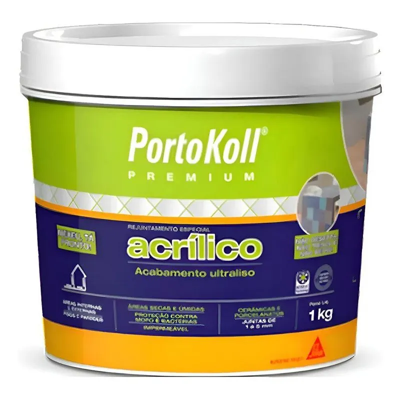 Rejunte Acrílico Premium Branco Brilhante 1kg Portokoll